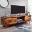 Großer TV-Unterschrank aus Sheesham Massivholz, Farbe: Sheesham - Abmessungen: 41 x 145 x 42 cm (H x B x T), gefertigt in Handarbeit