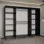 Kleiderschrank mit Spiegel Jotunheimen 180, Farbe: Schwarz - Abmessungen: 208 x 250,5 x 62 cm (H x B x T)