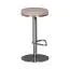 Bistrohocker mit üppig gepolsterte Sitzfläche, Farbe: Beige / Silber, höhenverstellbar & 360° drehbar