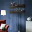 Moderne Wohnzimmerwand Elgane 09, Farbe: Schwarz - Abmessungen: 190 x 180 x 45 cm (H x B x T), mit LED-Beleuchtung
