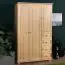 Kleiderschrank Holz natur 018 - Abmessung 190 x 133 x 60 cm (H x B x T)