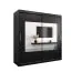 Schiebetürenschrank / Kleiderschrank Claveles 05 mit Spiegel, Farbe: Schwarz - Abmessungen: 200 x 200 x 62 cm ( H x B x T)