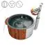 Hot Tub 03 aus Thermoholz mit LED-Beleuchtung, Thermodeckel, Luftmassagedüsen und Wärmedämmung, Wanne: Anthrazit, Innendurchmesser: 200 cm