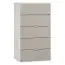 Kommode Bellaco 30, Farbe: Weiß / Grau - Abmessungen: 114 x 63 x 47 cm (H x B x T)