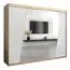 Schiebetürenschrank / Kleiderschrank Guajara 06 mit Spiegel, Farbe: Eiche Sonoma / Weiß matt - Abmessungen: 200 x 250 x 62 cm (H x B x T)