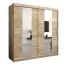 Schiebetürenschrank / Kleiderschrank Polos 05 mit Spiegel, Farbe: Eiche Sonoma - Abmessungen: 200 x 200 x 62 cm (H x B x T)