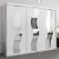 250 cm breiter Kleiderschrank mit 10 Fächern und 3 Türen | Farbe: Weiß Abbildung