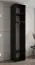 Kleiderschrank mit eleganten Design Karpaten 06, Farbe: Schwarz - Abmessungen: 236,5 x 50 x 47 cm (H x B x T)