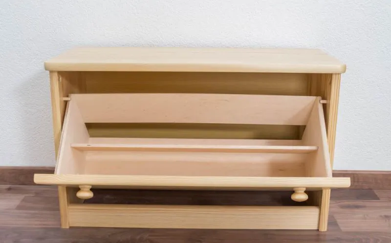 Schuhschrank Kiefer Holz massiv, Farbe: Natur 44x72x30 cm Abbildung