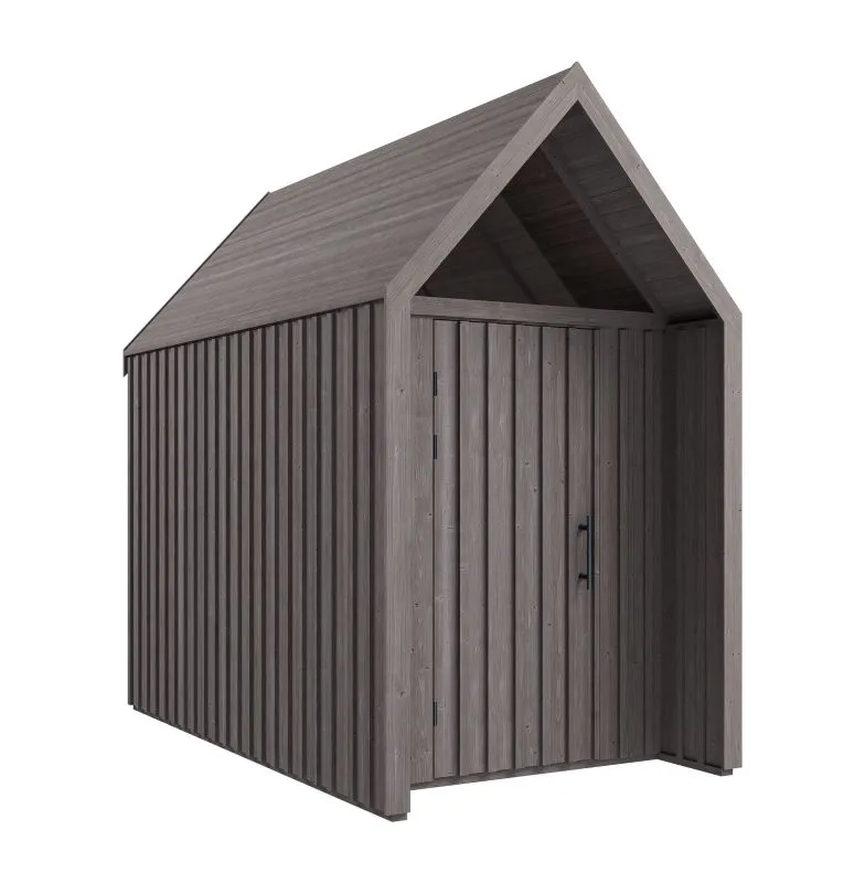 Gartenhütte aus massiver Fichte | 1 Fenster | Grau-Braun | Grundfläche: 4,64 m² | Skandinavischer Style | Satteldach | Malmö 24 | Außenmaße: 162,4 x 285,7 cm