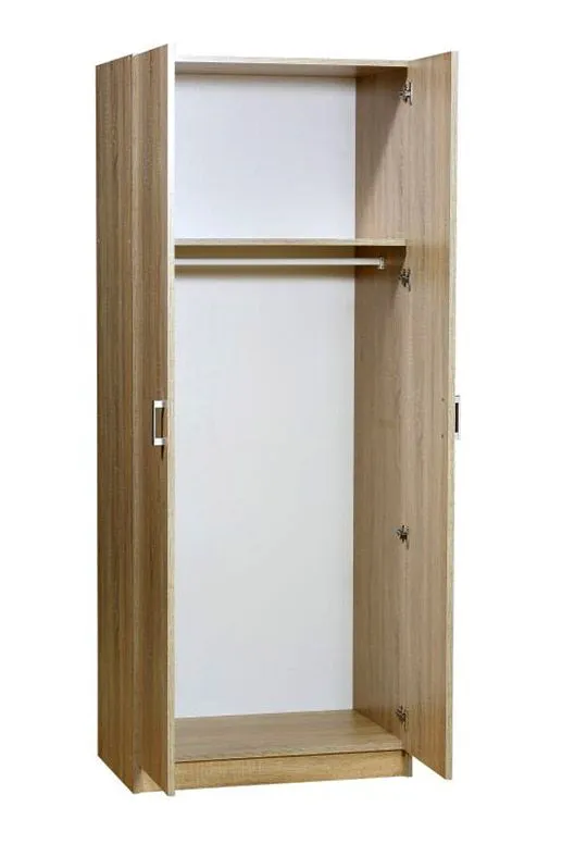 Schmaler 80 cm breiter Kleiderschrank mit 2 Türen | Farbe: Sonoma Eiche Abbildung