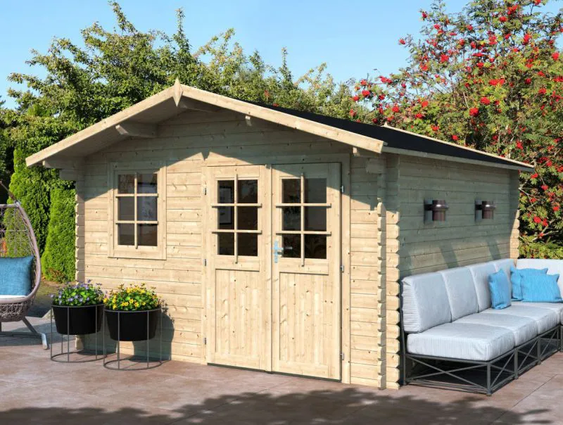 Steiner Shopping Gartenhaus Gartenfreude 12 - 28 mm Blockbohlenhaus, Grundfläche: 13,85 m², Satteldach