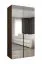Drehtürenschrank / Kleiderschrank mit einer Kleiderstange | Farbe: Walnuss | ein Fach | 1 Meter breit | Soft-Close-Funktion | Griffe: Schwarz