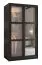 Schwarzer Schiebetürenschrank / Kleiderschrank Nadelhorn 14, 1 Meter Breit, Matte Oberfläche, Maße: 200 x 100 x 62 cm, mit Führungen aus Aluminium