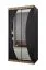 Schmaler Kleiderschrank mit stylischen Spiegel Weissmies 02, Schwarz Matt, Maße: 200 x 100 x 62 cm, Führungen aus Aluminium