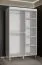 Schiebetürenschrank mit fünf Fächer Jotunheimen 231, Farbe: Weiß - Abmessungen: 208 x 120,5 x 62 cm (H x B x T)