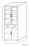Vitrine Ciomas 27, Farbe: Sonoma Eiche / Grau - Abmessungen: 190 x 76 x 40 cm (H x B x T)