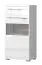 Vitrine Garim 10, Farbe: Weiß Hochglanz - 123 x 60 x 40 cm (H x B x T)