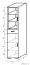 Vitrine Ciomas 30, Farbe: Sonoma Eiche / Grau - Abmessungen: 190 x 40 x 40 cm (H x B x T)