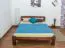Kinderbett / Jugendbett Kiefer Vollholz massiv Nussfarben A5, inkl. Lattenrost - Abmessung 140 x 200 cm