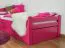 Einzelbett / Gästebett "Easy Premium Line" K1/2h inkl. 2. Liegeplatz und 2 Abdeckblenden, 90 x 200 cm Buche Vollholz massiv rosa lackiert