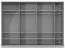 Drehtürenschrank / Kleiderschrank Siumu 26, Farbe: Weiß / Weiß Hochglanz - 224 x 317 x 56 cm (H x B x T)