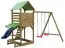 Spielturm S14 inkl. Wellenrutsche, Doppelschaukel-Anbau, Sandkasten, Kletterwand und überdachte Sitzbank - Abmessungen: 340 x 380 cm (B x T)