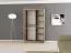 120 cm breiter Kleiderschrank mit 5 Fächern und 2 Türen | Farbe: Sonoma Eiche / Weiß Abbildung