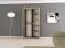 100 cm breiter Kleiderschrank mit 2 Türen | 5 Fächer | Farbe: Eiche / Weiß Abbildung