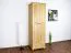 Schmaler Kleiderschrank | 2 Drehtüren | 4 Fächer | 1 Schublade | mit Kleiderstange | 65 cm breit | Massivholz | Farbe: Natur Abbildung