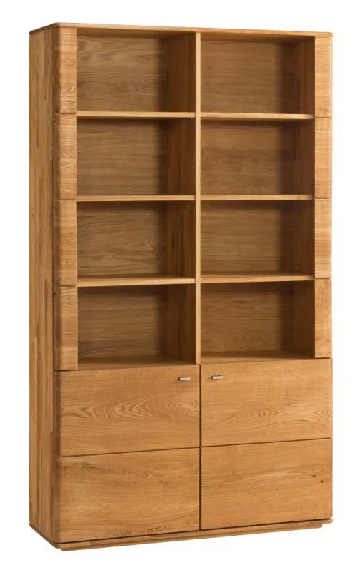 Regal Lencois 28, Farbe: Natur, Eiche massiv geölt und gebürstet – Abmessungen: 201 x 117 x 39 cm (H x B x T)