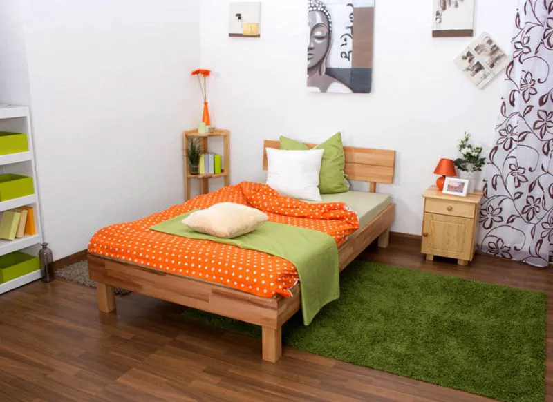 Kernbuche Futonbett 120 x 200 cm geölt Abbildung