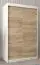 Schiebetürenschrank / Kleiderschrank Bisaurin 2A, Farbe: Weiß matt / Eiche Sonoma - Abmessungen: 200 x 120 x 62 cm ( H x B x T)