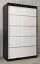 Schiebetürenschrank / Kleiderschrank Jan 02A, Farbe:  Schwarz / Weiß matt - Abmessungen: 200 x 120 x 62 cm ( H x B x T)