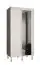 Schmaler Schiebetürenschrank mit einer Spiegeltür Jotunheimen 73, Farbe: Weiß - Abmessungen: 208 x 100,5 x 62 cm (H x B x T)