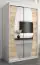 Schiebetürenschrank / Kleiderschrank Calvitero 02 mit Spiegel, Farbe: Weiß matt / Eiche Sonoma - Abmessungen: 200 x 120 x 62 cm ( H x B x T)