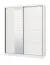Schiebetürenschrank / Kleiderschrank mit fünf Fächer Apatin 01, Farbe: Weiß, 1,8 Meter breit, zwei Kleiderstangen, eine Spiegeltür, Maße: 215,5 x 180 x 60 cm
