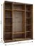 Kleiderschrank / Schiebetürenschrank | 245,5 x 200 x 64 cm | 11 Fächer | 10 Einlegeböden | 2 Kleiderstangen | 2 Schiebetüren | Farbe: Eiche Artisan