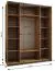 Kleiderschrank / Schiebetürenschrank | 245,5 x 190 x 64 cm | 2 Kleiderstangen | Spiegel | 2 Schiebetüren | Farbe: Eiche Artisan | Soft-Close | 11 Fächer