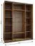 Kleiderschrank / Schiebetürenschrank | Soft-Close-Funktion | Spiegel | 245,5 x 130 x 64 cm | 2 Kleiderstangen | Farbe: Weiß | 11 Fächer | 2 Schiebetüren