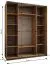 Kleiderschrank / Schiebetürenschrank | 11 Fächer | 2 Kleiderstangen | Spiegel | Soft-Close | 245,5 x 200 x 64 cm | Farbe: Eiche Artisan | 2 Schiebetüren