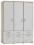 Drehtürenschrank / Kleiderschrank Kavieng 20, Farbe: Eiche / Weiß - Abmessungen: 200 x 120 x 60 cm (H x B x T)