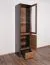 Vitrine Selun 10, Farbe: Eiche Dunkelbraun / Grau - 197 x 50 x 43 cm (H x B x T)