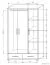 Kleiderschrank | 3 Drehtüren | 2 Schublade | 4 Fächer | mit Kleiderstange | 120 cm breit | Farbe: Sonoma Eiche Abbildung
