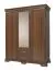 Schlafzimmer - Kleiderschrank mit Spiegel, Farbe: Dunkelbraun - 193 x 158 x 62 cm (H x B x T) Abbildung
