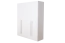 Drehtürenschrank / Kleiderschrank Siumu 23, Farbe: Weiß / Weiß Hochglanz - 224 x 182 x 56 cm (H x B x T)