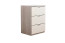 Nachtkommode Sabadell 21, Farbe: Eiche / Beige Hochglanz - 67 x 45 x 38 cm (H x B x T)