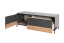 TV-Unterschrank Vaitele 20, Farbe: Anthrazit Hochglanz / Walnuss - 46 x 132 x 45 cm (H x B x T)