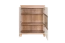 Elegante Vitrine Safotu 03, Weiß Hochglanz / Walnuss, 122 x 95 x 41 cm, zweifarbig, Soft Close System der Türen, 3 geräumige Fächer mit viel Stauraum