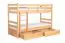 Stockbett für Erwachsene "Easy Premium Line" K20/n inkl. 2 Schubladen und 2 Abdeckblenden, Kopf- und Fußteil gerade, Buche Vollholz massiv Natur - Liegefläche: 90 x 200 cm, teilbar